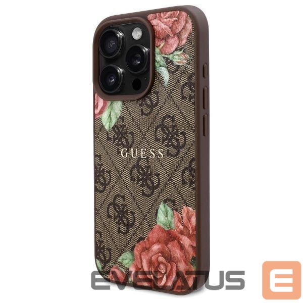 Kitos prekės Guess Guess GUHMP16XP4ROPEMCW iPhone 16 Pro Max 6.9" brown/brown hardcase 4G Flowers Print MagSafe