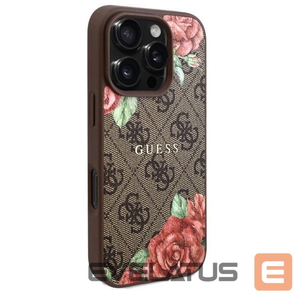 Kitos prekės Guess Guess GUHMP16XP4ROPEMCW iPhone 16 Pro Max 6.9" brown/brown hardcase 4G Flowers Print MagSafe