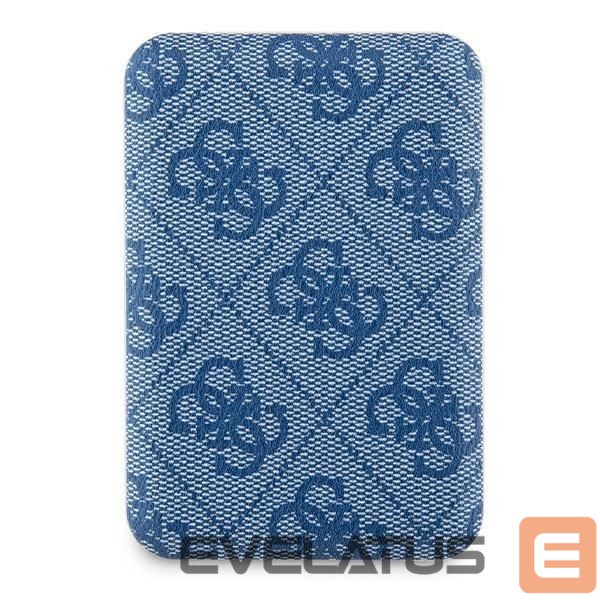 Kitos prekės Guess Guess Powerbank inductive 15W GUPB5FP4EMGB 5000mAh blue/blue 4G Leather Metal Logo MagSafe