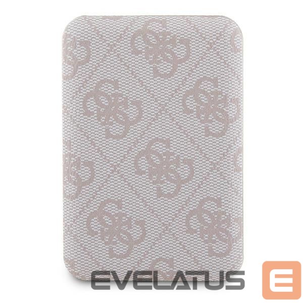 Kitos prekės Guess Guess Powerbank inductive 15W GUPB5FP4EMGP 5000mAh pink/pink 4G Leather Metal Logo MagSafe