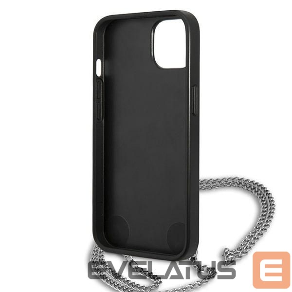 Kitos prekės Karl Lagerfeld Karl Lagerfeld Leather Textured and Chain Case for iPhone 13 / 14 / 15 6.1" - Black