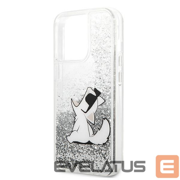 Kitos prekės Karl Lagerfeld Karl Lagerfeld Liquid Glitter Choupette Fun case for iPhone 13 Pro Max 6.7" - silver