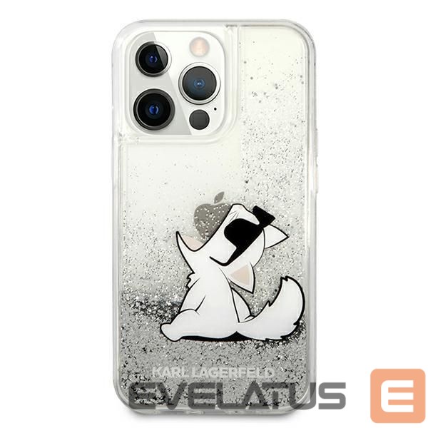 Kitos prekės Karl Lagerfeld Karl Lagerfeld Liquid Glitter Choupette Fun case for iPhone 13 Pro Max 6.7" - silver
