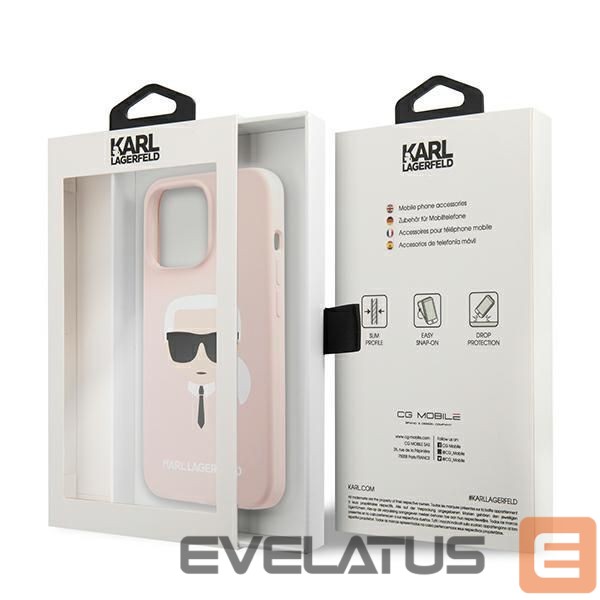 Kitos prekės Karl Lagerfeld Karl Lagerfeld Silicone Karl`s Head Case for iPhone 13 Pro Max 6.7" - Light Pink