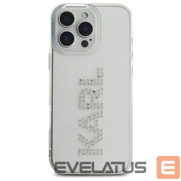 Kitos prekės Karl Lagerfeld Karl Lagerfeld KLHCP16XHKLSTDCT iPhone 16 Pro Max 6.9" Clear Hard Case IML Rhinestones Logo