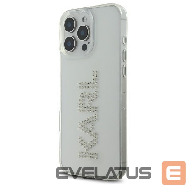Kitos prekės Karl Lagerfeld Karl Lagerfeld KLHCP16XHKLSTDCT iPhone 16 Pro Max 6.9" Clear Hard Case IML Rhinestones Logo