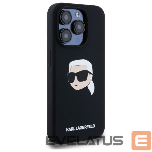 Kitos prekės Karl Lagerfeld Karl Lagerfeld KLHMP15LSKHPPLK iPhone 15 Pro 6.1" black/black hardcase Silicone Karl Head Print MagSafe