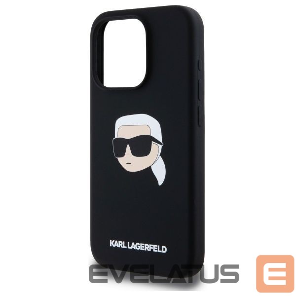 Kitos prekės Karl Lagerfeld Karl Lagerfeld KLHMP15LSKHPPLK iPhone 15 Pro 6.1" black/black hardcase Silicone Karl Head Print MagSafe