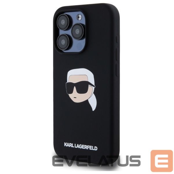 Kitos prekės Karl Lagerfeld Karl Lagerfeld KLHMP15LSKHPPLK iPhone 15 Pro 6.1" black/black hardcase Silicone Karl Head Print MagSafe