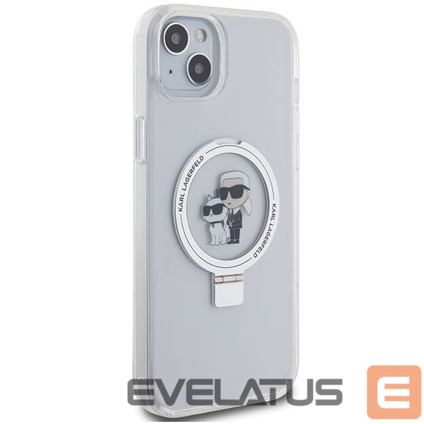 Kitos prekės Karl Lagerfeld Karl Lagerfeld KLHMP15MHMRSKCH iPhone 15 Plus / 14 Plus 6.7" white/white hardcase Ring Stand Karl&Choupette MagSafe