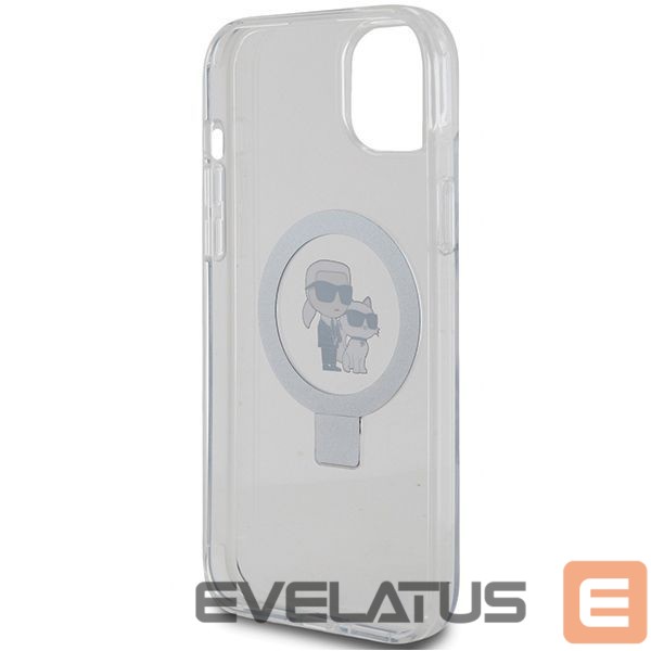 Kitos prekės Karl Lagerfeld Karl Lagerfeld KLHMP15MHMRSKCH iPhone 15 Plus / 14 Plus 6.7" white/white hardcase Ring Stand Karl&Choupette MagSafe
