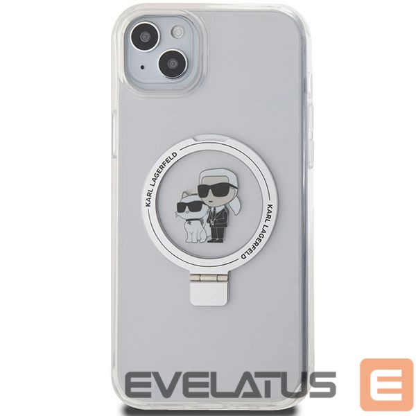 Kitos prekės Karl Lagerfeld Karl Lagerfeld KLHMP15MHMRSKCH iPhone 15 Plus / 14 Plus 6.7" white/white hardcase Ring Stand Karl&Choupette MagSafe
