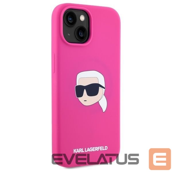 Kitos prekės Karl Lagerfeld Karl Lagerfeld KLHMP15SSKHPPLF iPhone 15 6.1" fuchsia/fuschia hardcase Silicone Karl Head Print MagSafe