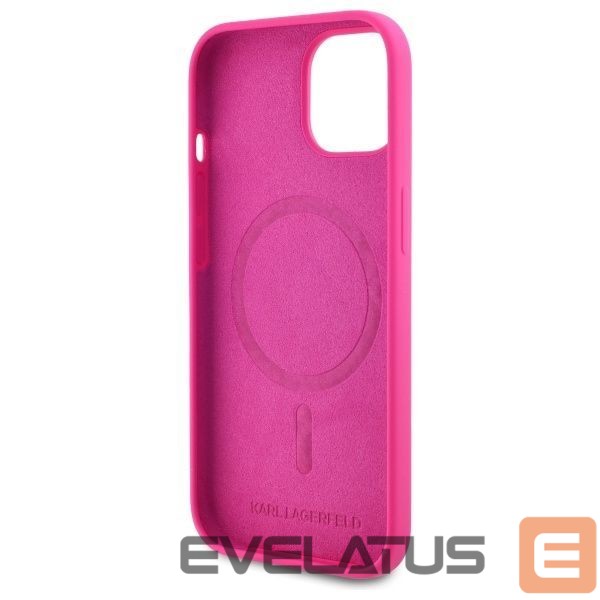 Kitos prekės Karl Lagerfeld Karl Lagerfeld KLHMP15SSKHPPLF iPhone 15 6.1" fuchsia/fuschia hardcase Silicone Karl Head Print MagSafe