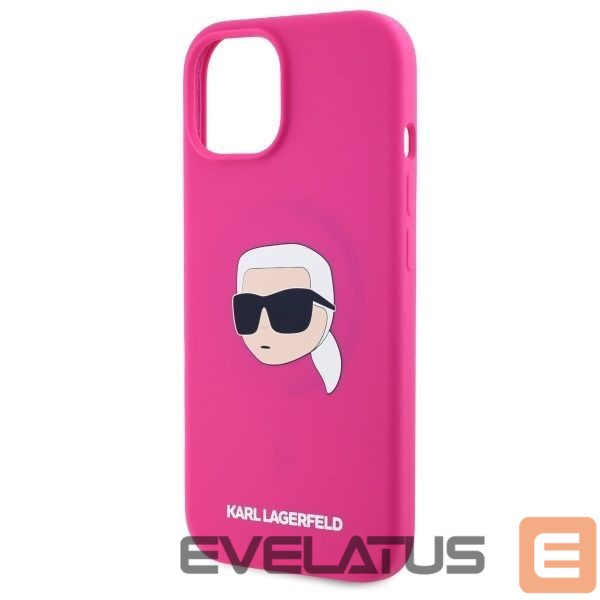 Kitos prekės Karl Lagerfeld Karl Lagerfeld KLHMP15SSKHPPLF iPhone 15 6.1" fuchsia/fuschia hardcase Silicone Karl Head Print MagSafe