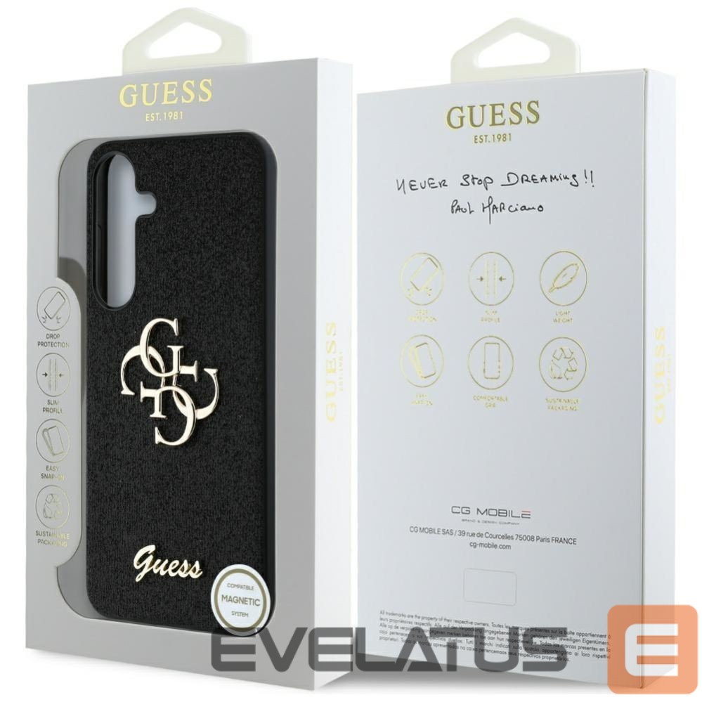 Kitos prekės Guess Guess Fixed Glitter Big 4G Metal Logo case for Samsung Galaxy S25 Plus black