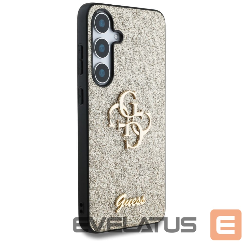 Kitos prekės Guess Guess Fixed Glitter Big 4G Metal Logo case for Samsung Galaxy S25 gold