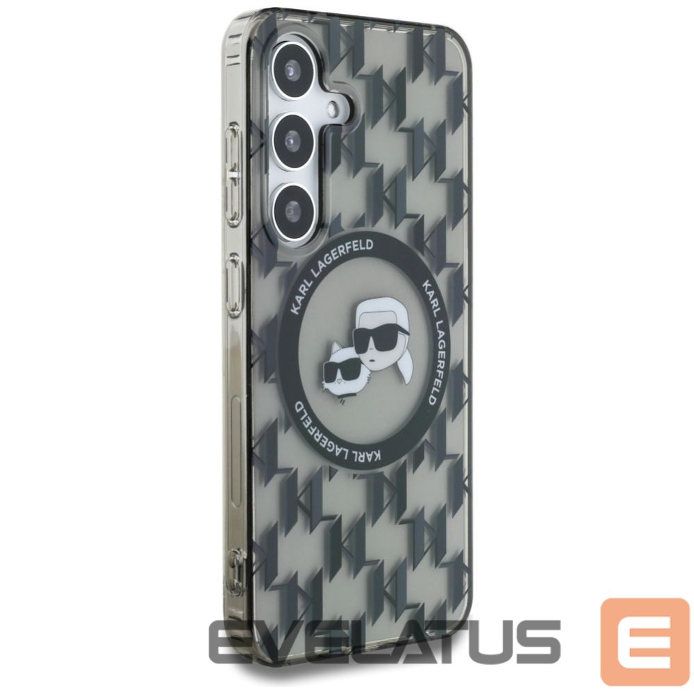 Kitos prekės Karl Lagerfeld Case Karl Lagerfeld Button Karl&Choupette Heads On KL Pattern MagSafe Samsung Galaxy S25 black