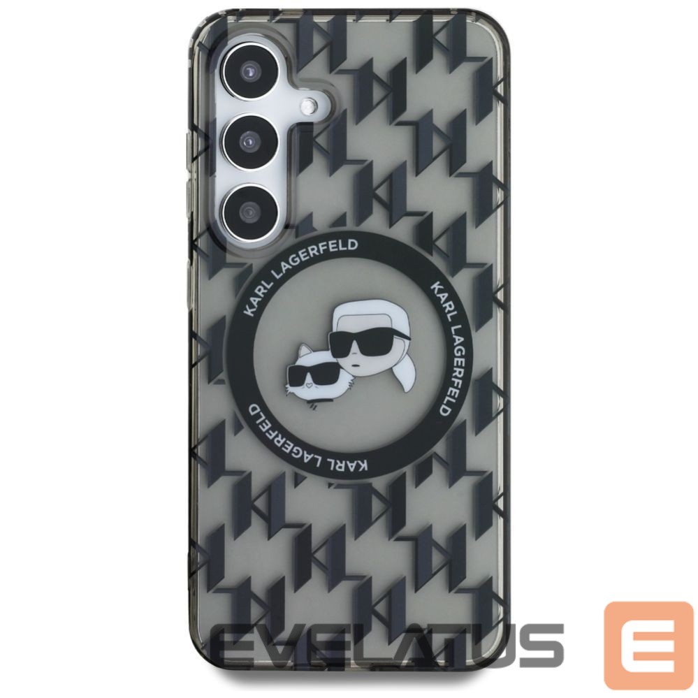 Kitos prekės Karl Lagerfeld Case Karl Lagerfeld Button Karl&Choupette Heads On KL Pattern MagSafe Samsung Galaxy S25 black