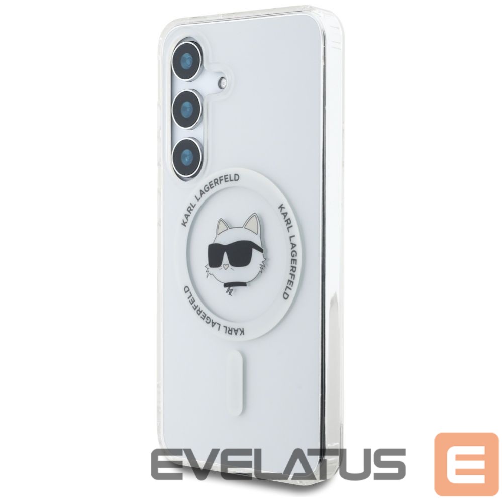 Kitos prekės Karl Lagerfeld Case Karl Lagerfeld Button Choupette Head Printed Logo MagSafe Samsung Galaxy S25 white