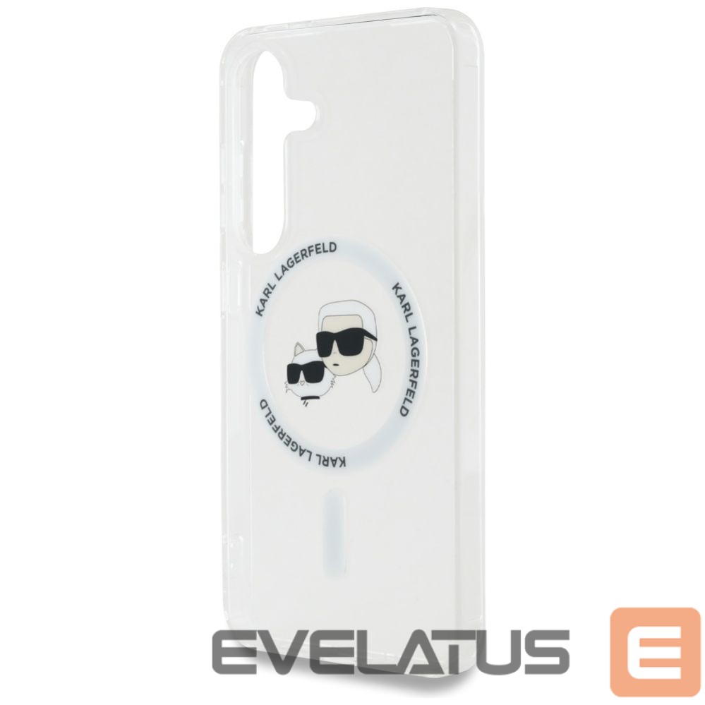 Kitos prekės Karl Lagerfeld Case Karl Lagerfeld Button Karl & Choupette Heads Printed Logo MagSafe Samsung Galaxy S25 white