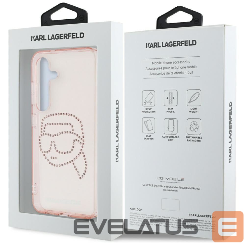 Kitos prekės Karl Lagerfeld Karl Lagerfeld Rhinestones K. Head Logo Samsung Galaxy S25 Case Pink