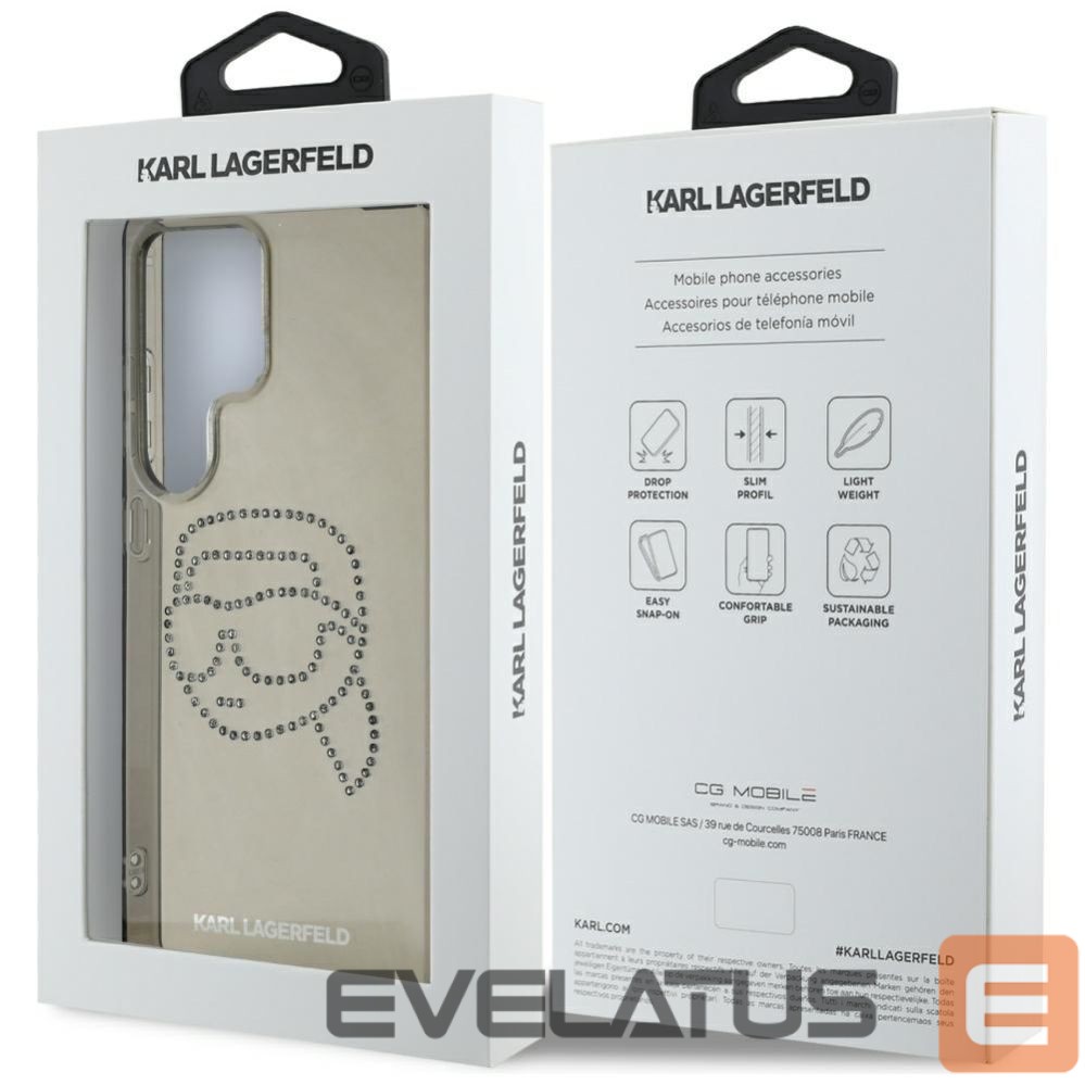 Kitos prekės Karl Lagerfeld Case Karl Lagerfeld Rhinestones Karl Head Logo Samsung Galaxy S25 Ultra black