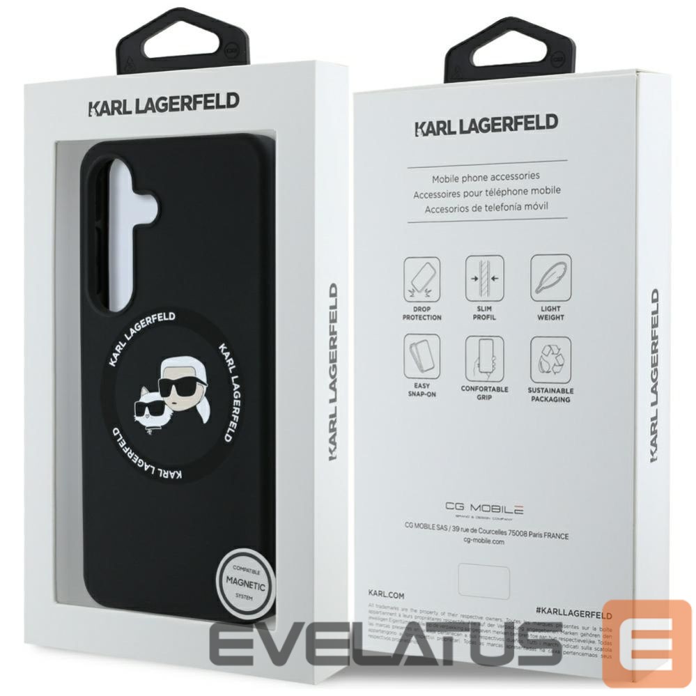 Kitos prekės Karl Lagerfeld Karl Lagerfeld Silicone Double Heads And Circle MagSafe Samsung Galaxy S25 case black