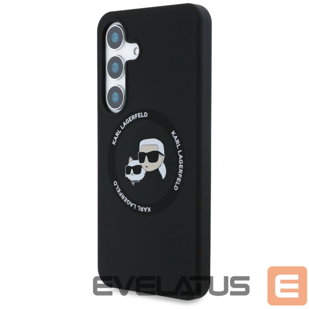 Kitos prekės Karl Lagerfeld Karl Lagerfeld Silicone Double Heads And Circle MagSafe Samsung Galaxy S25 case black