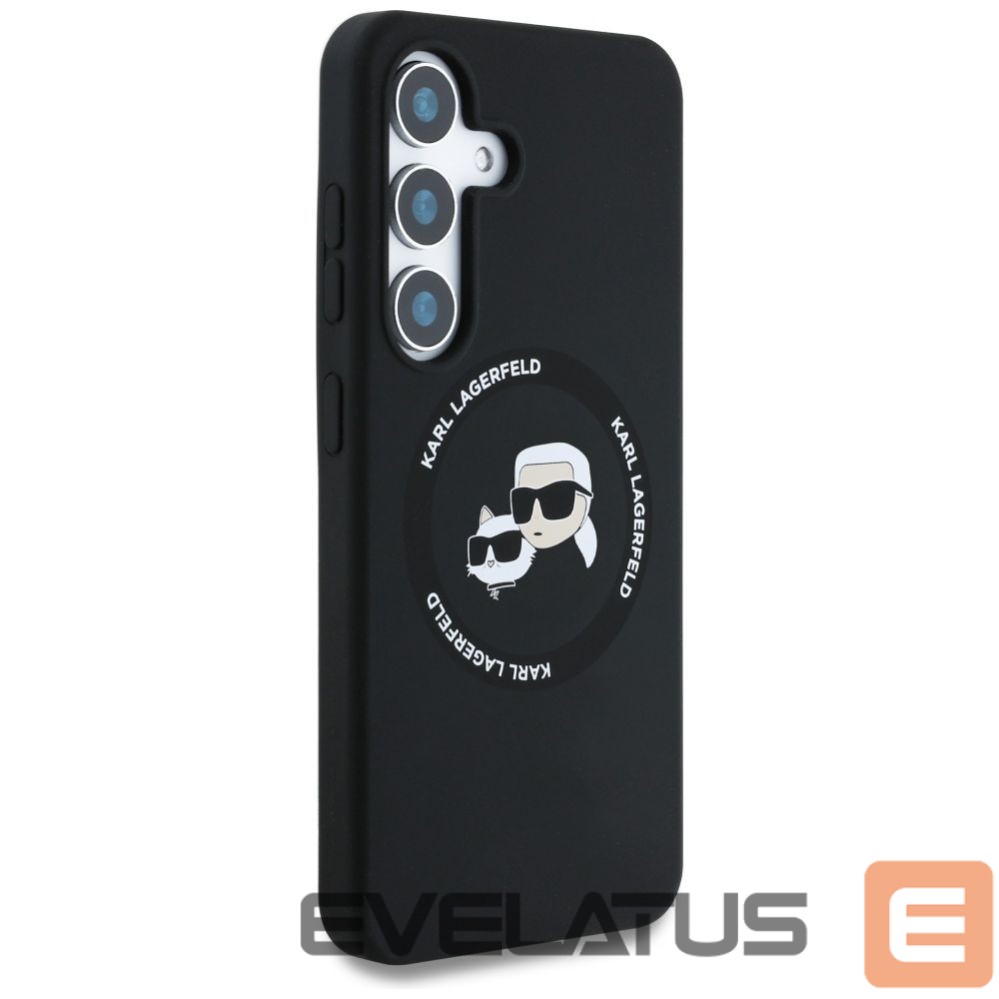 Kitos prekės Karl Lagerfeld Karl Lagerfeld Silicone Double Heads And Circle MagSafe Samsung Galaxy S25 case black