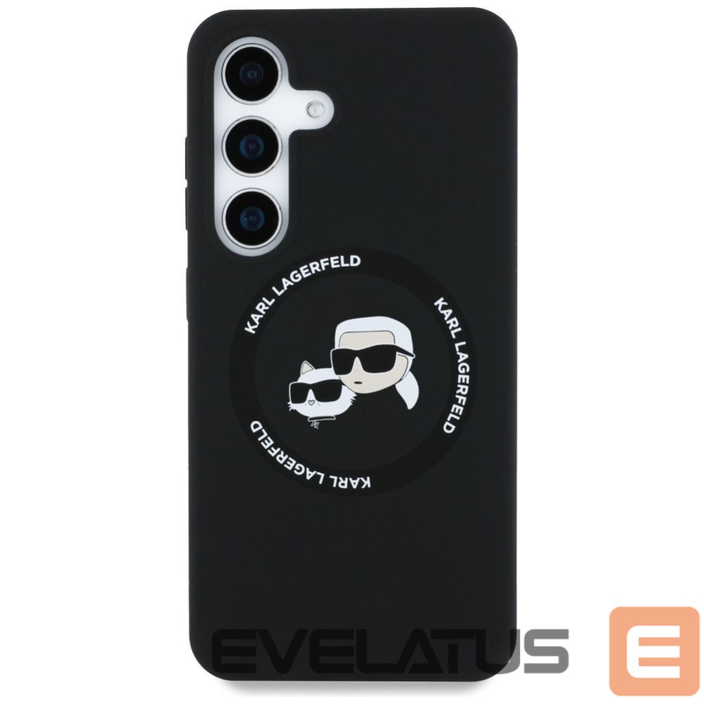 Kitos prekės Karl Lagerfeld Karl Lagerfeld Silicone Double Heads And Circle MagSafe Samsung Galaxy S25 case black
