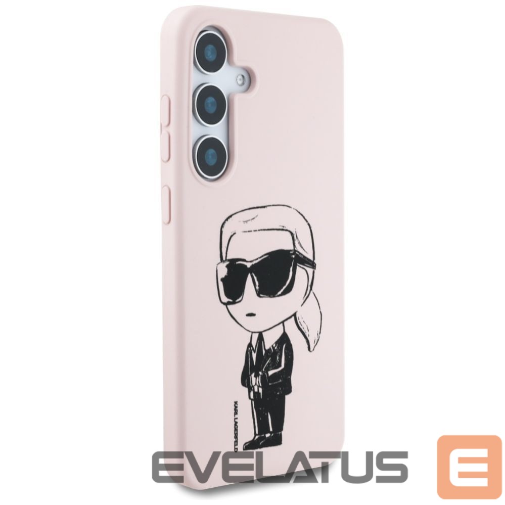 Kitos prekės Karl Lagerfeld Case Karl Lagerfeld Silicone Graffiti Ikonik Printed Logo MagSafe Samsung Galaxy S25 pink