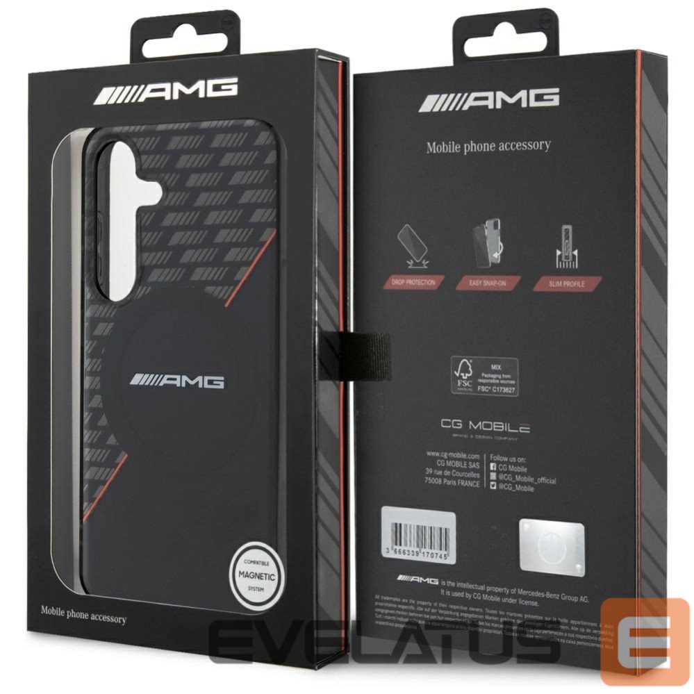Kitos prekės Mercedes-Benz AMG Double Layer Rhombs MagSafe Case for Samsung Galaxy S25+ - Black/Red