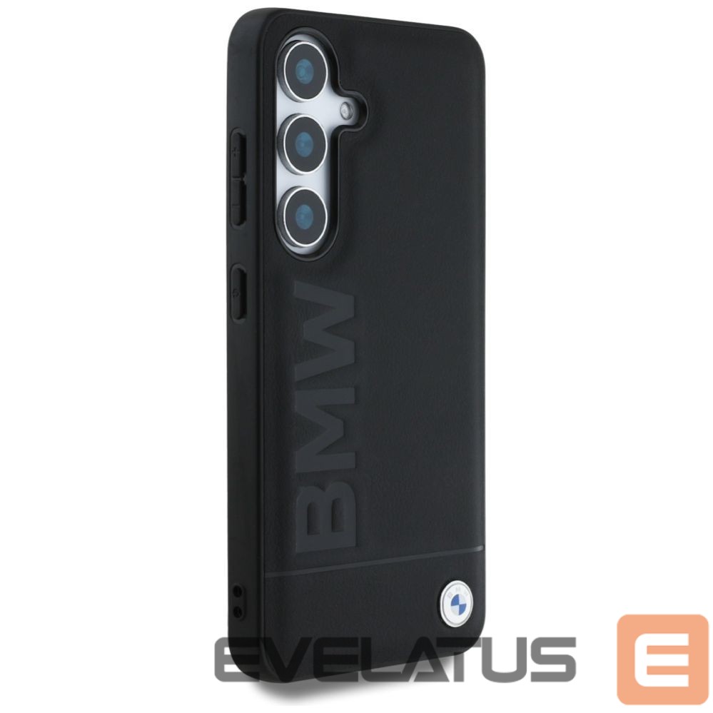 Kitos prekės BMW BMW Leather Big Wordmark Case for Samsung Galaxy S25+ - Black
