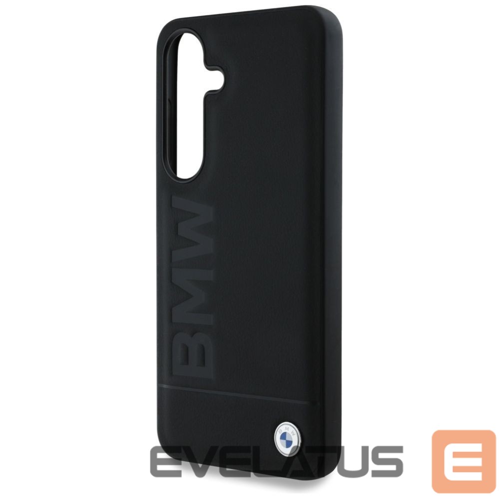 Kitos prekės BMW BMW Leather Big Wordmark Case for Samsung Galaxy S25+ - Black