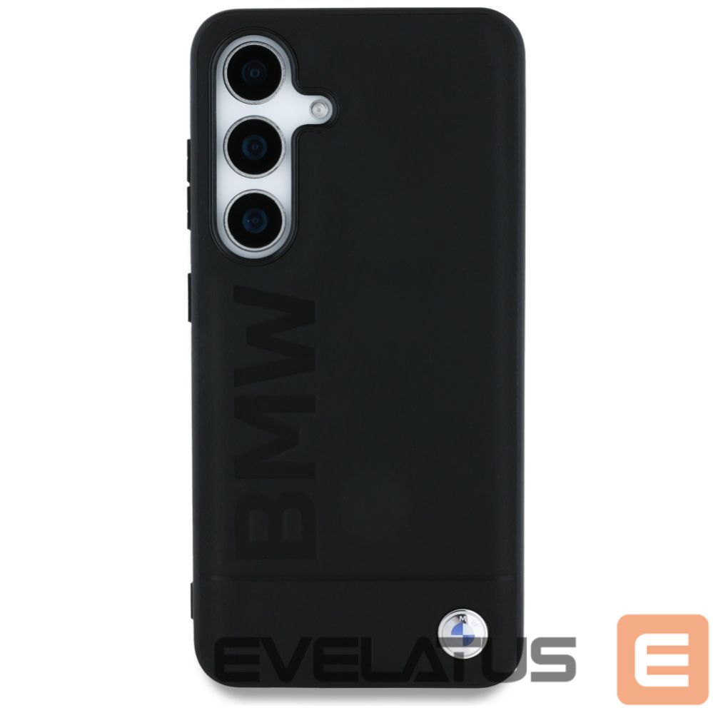 Kitos prekės BMW BMW Leather Big Wordmark Case for Samsung Galaxy S25+ - Black