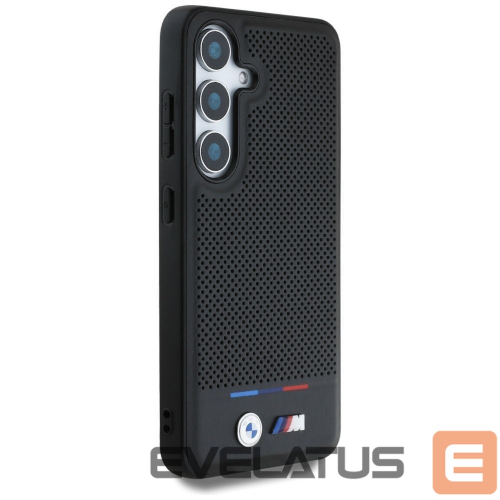 Kitos prekės BMW BMW Leather Tricolor Stripe MagSafe Case for Samsung Galaxy S25 - Black