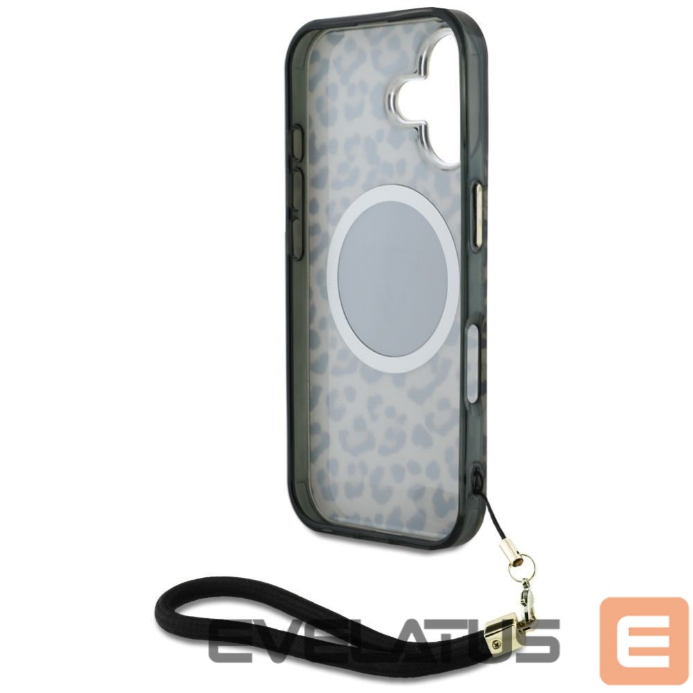 Kitos prekės Guess Guess HC IML Leopard Triangle Cord Strap MagSafe iPhone 16 Case - Brown