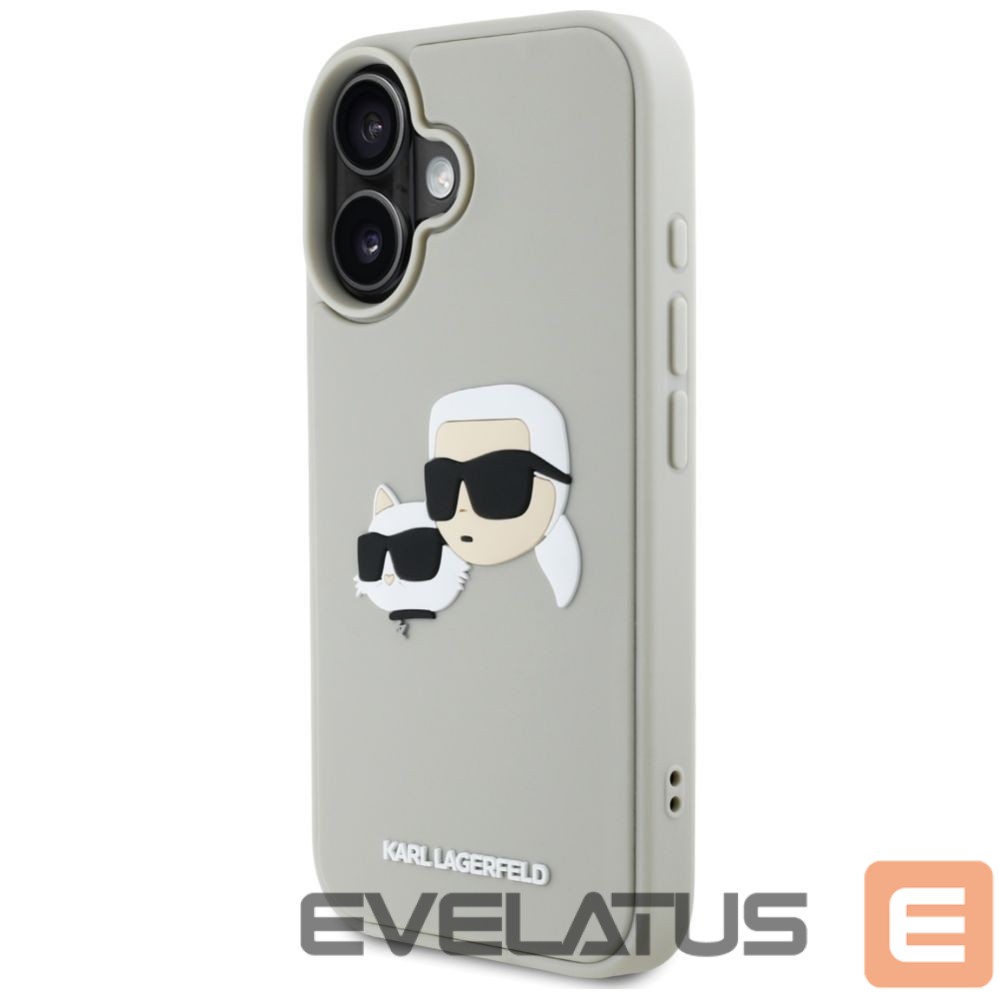 Kitos prekės Karl Lagerfeld Karl Lagerfeld HC 3D Rubber Double Heads iPhone 16 Case - Beige