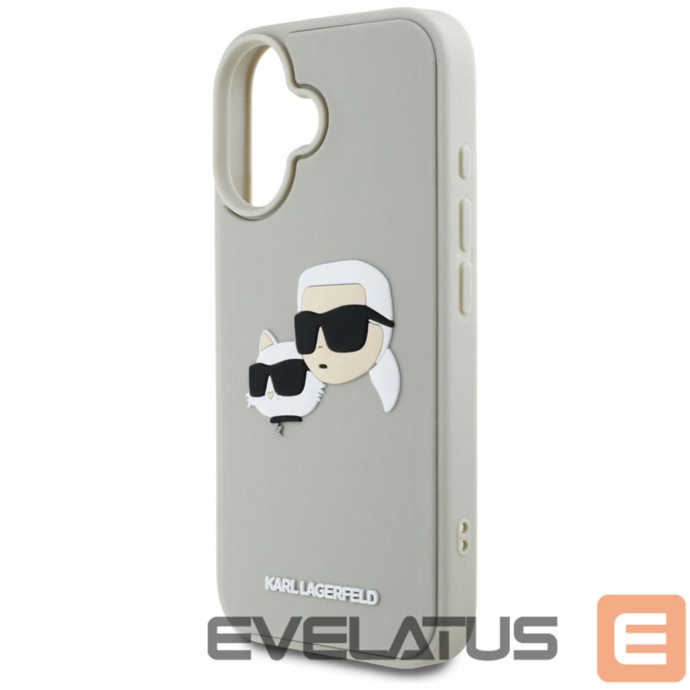 Kitos prekės Karl Lagerfeld Karl Lagerfeld HC 3D Rubber Double Heads iPhone 16 Case - Beige