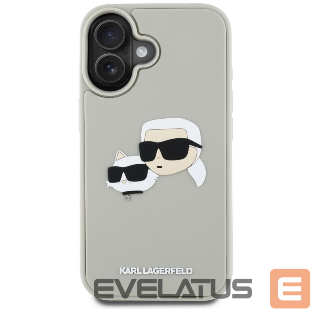 Kitos prekės Karl Lagerfeld Karl Lagerfeld HC 3D Rubber Double Heads iPhone 16 Case - Beige
