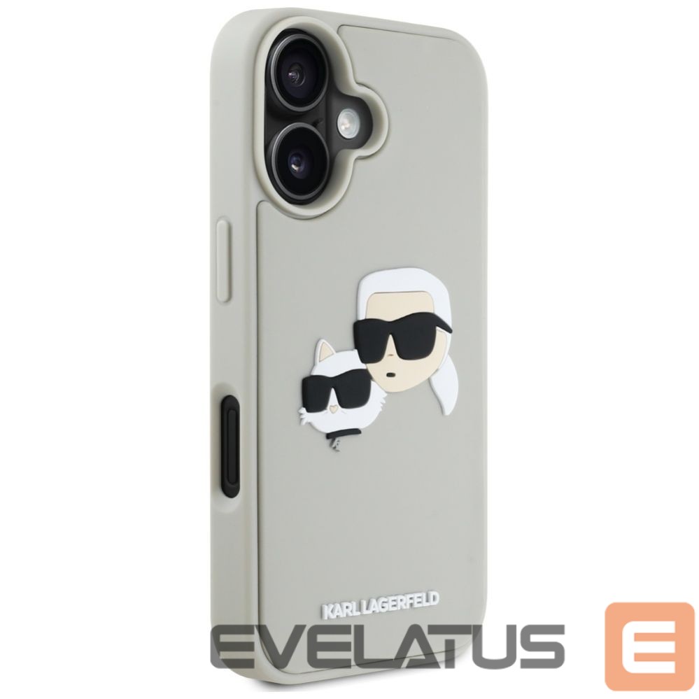 Kitos prekės Karl Lagerfeld Karl Lagerfeld HC 3D Rubber Double Heads iPhone 16 Case - Beige
