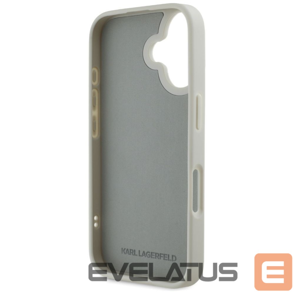 Kitos prekės Karl Lagerfeld Karl Lagerfeld HC 3D Rubber Double Heads iPhone 16 Case - Beige
