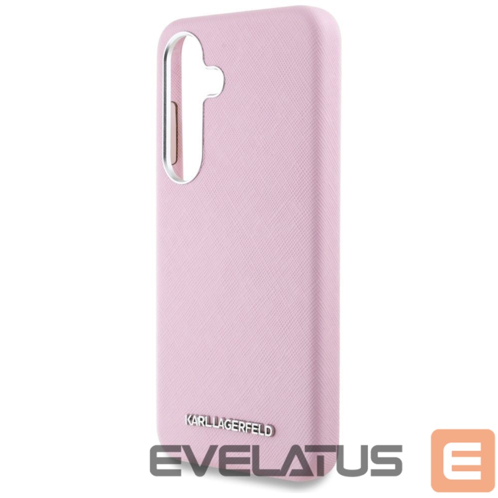 Kitos prekės Karl Lagerfeld Karl Lagerfeld Saffiano Full Wrapped Elongated Metal Logo MagSafe Case for Samsung Galaxy S25 - Pink