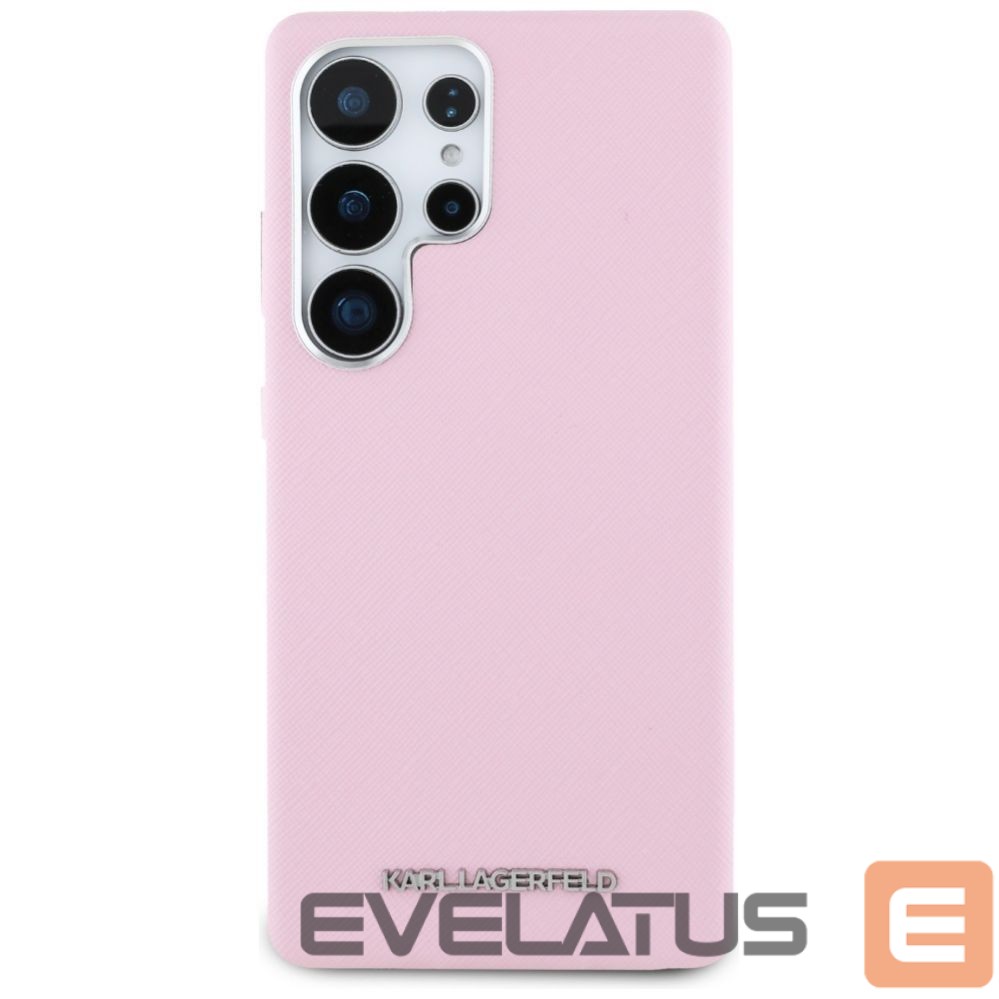 Kitos prekės Karl Lagerfeld Karl Lagerfeld Saffiano Full Wrapped Elongated Metal Logo MagSafe Case for Samsung Galaxy S25 Ultra - Pink