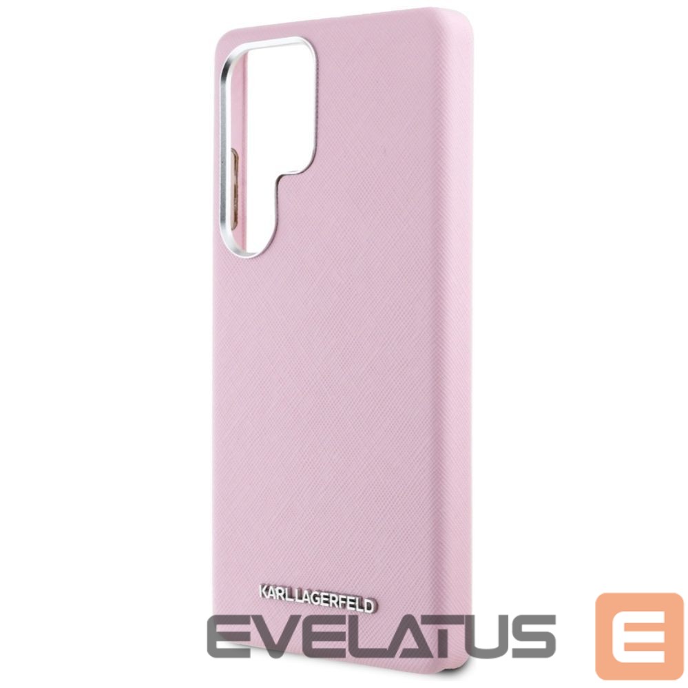 Kitos prekės Karl Lagerfeld Karl Lagerfeld Saffiano Full Wrapped Elongated Metal Logo MagSafe Case for Samsung Galaxy S25 Ultra - Pink