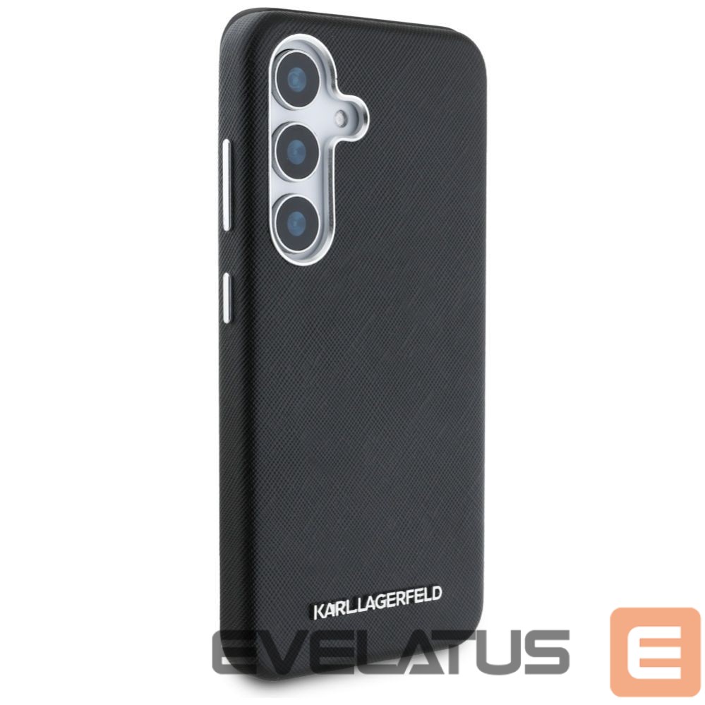 Kitos prekės Karl Lagerfeld Karl Lagerfeld Saffiano Full Wrapped Elongated Metal Logo MagSafe Case for Samsung Galaxy S25+ - Black