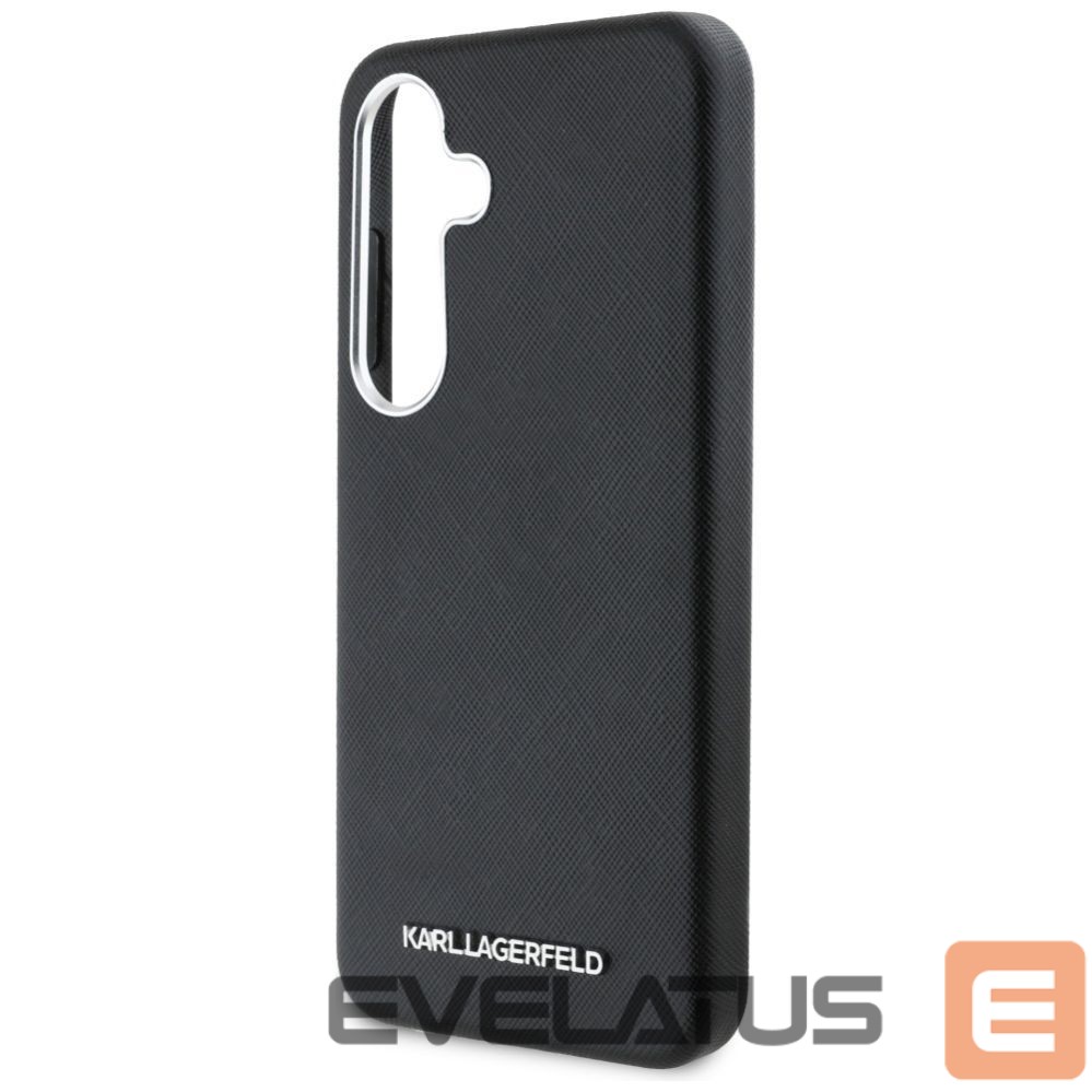 Kitos prekės Karl Lagerfeld Karl Lagerfeld Saffiano Full Wrapped Elongated Metal Logo MagSafe Case for Samsung Galaxy S25+ - Black