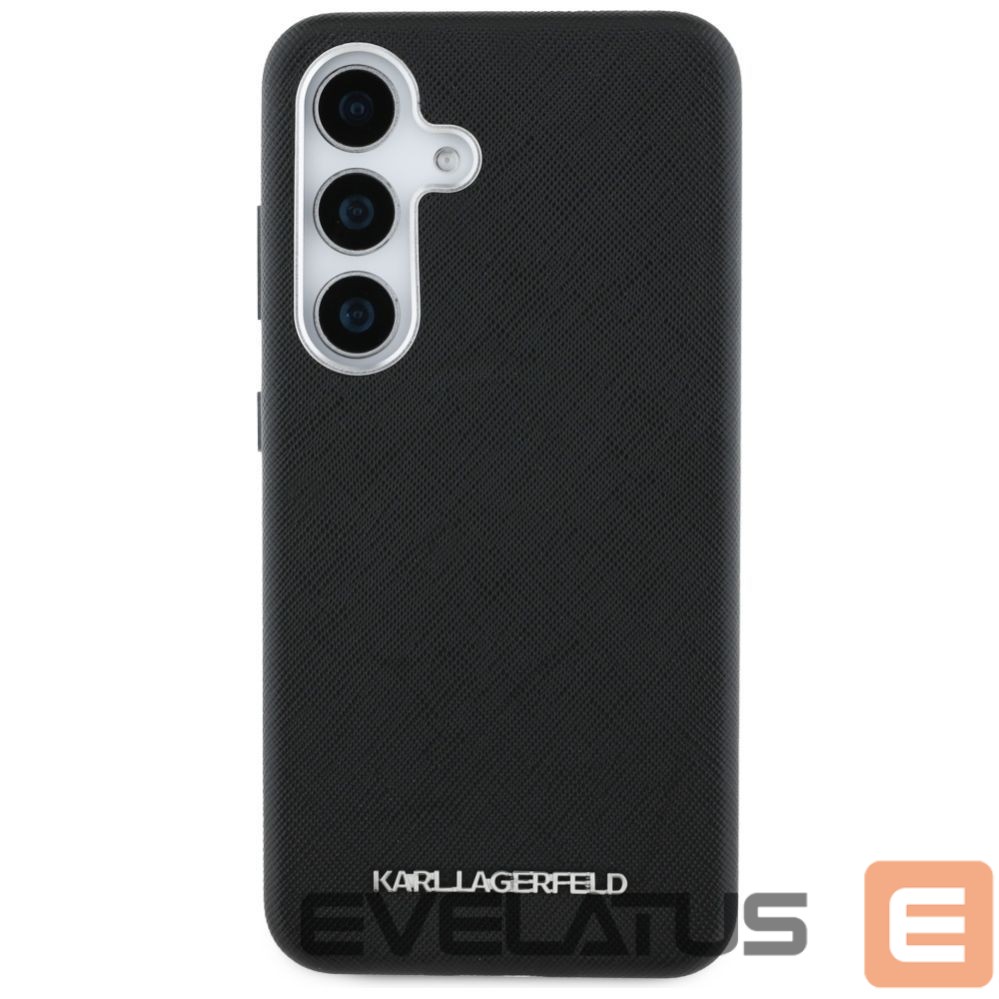Kitos prekės Karl Lagerfeld Karl Lagerfeld Saffiano Full Wrapped Elongated Metal Logo MagSafe Case for Samsung Galaxy S25+ - Black