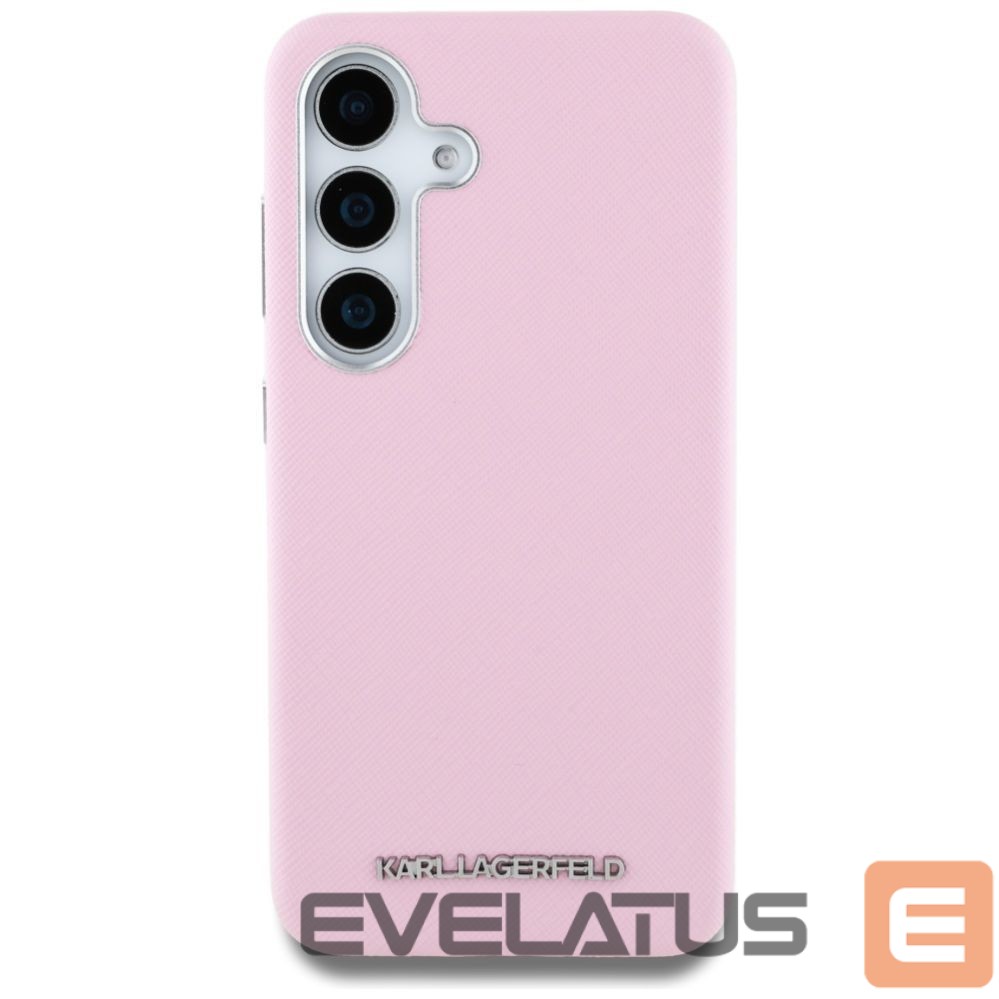 Kitos prekės Karl Lagerfeld Karl Lagerfeld Saffiano Full Wrapped Elongated Metal Logo MagSafe Case for Samsung Galaxy S25+ - Pink